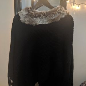 Faux Fur Poncho